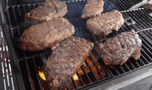 Steaks on a Gas Grill.